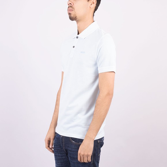 BOSS Mens Blue Casual Prime Washed Look Polo Shirt #3