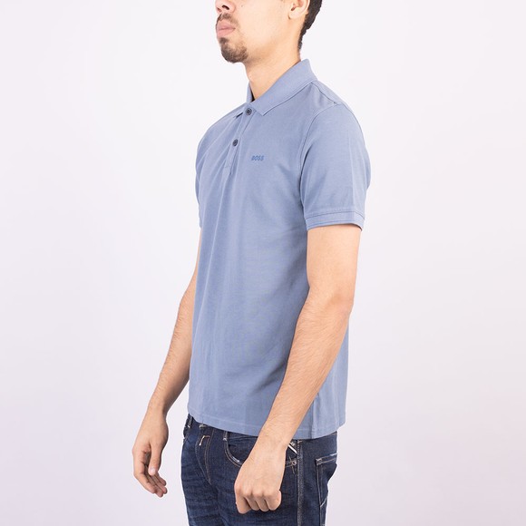 BOSS Mens Blue Casual Prime Washed Look Polo Shirt #3