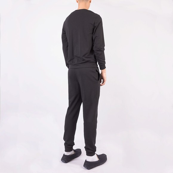 Emporio Armani Mens Black Gold Circle Logo Lounge Tracksuit main image