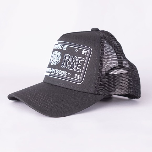 Christian Rose Mens Black Iconic 50/50 Plate Cap main image