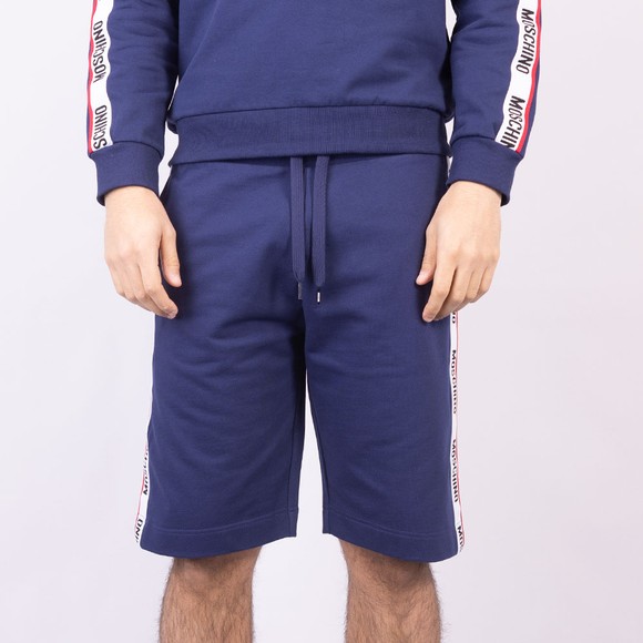 Moschino Mens Blue Rubber Logo Tape Sweat Shorts #2