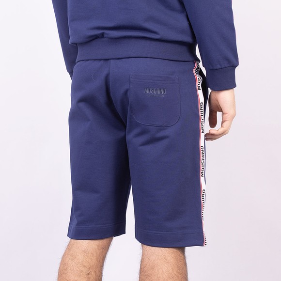 Moschino Mens Blue Rubber Logo Tape Sweat Shorts #4