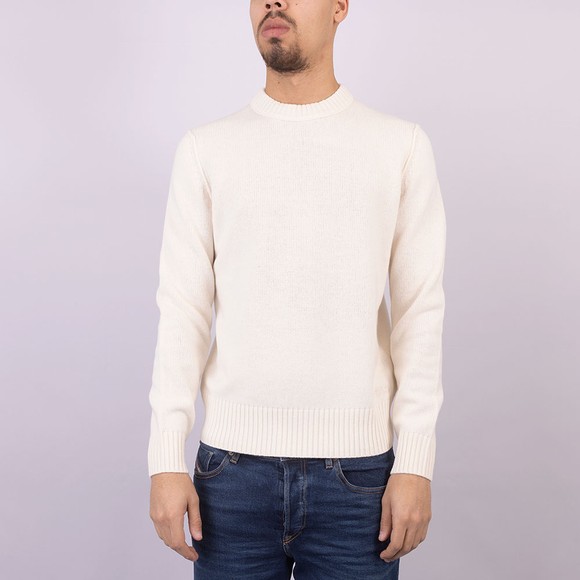 BOSS Mens Off-White Casual Kruy Crew Neck Knitted Jumper main image