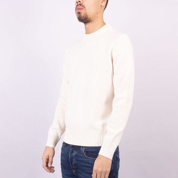 BOSS Mens Off-White Casual Kruy Crew Neck Knitted Jumper main image