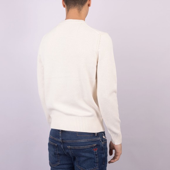 BOSS Mens Off-White Casual Kruy Crew Neck Knitted Jumper main image