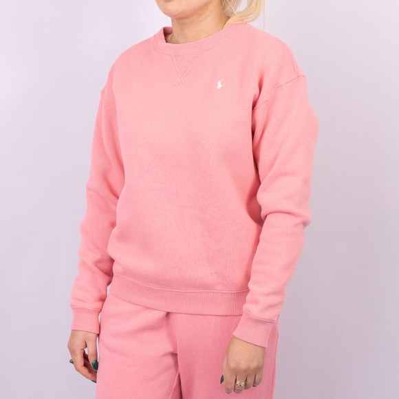 Polo Ralph Lauren Womens Pink Fleece Crew Neck Sweatshirt #2