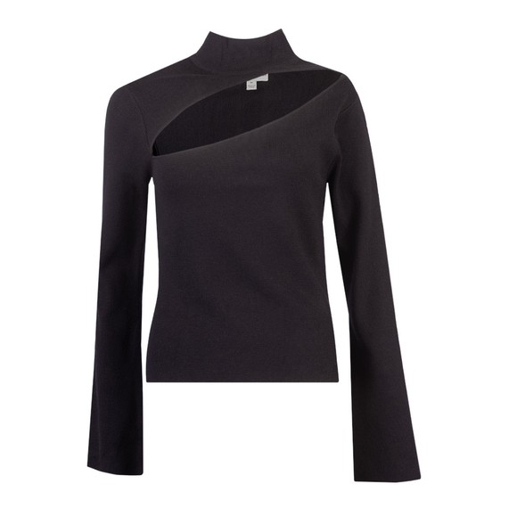 Pretty Lavish Womens Black Shani Cut Out Knit Top #1