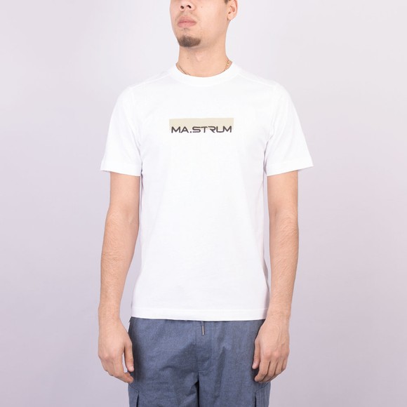 Ma.Strum Mens White Block Print T-Shirt main image