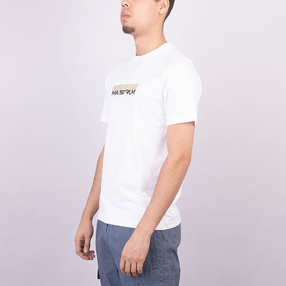 Ma.Strum Mens White Block Print T-Shirt main image