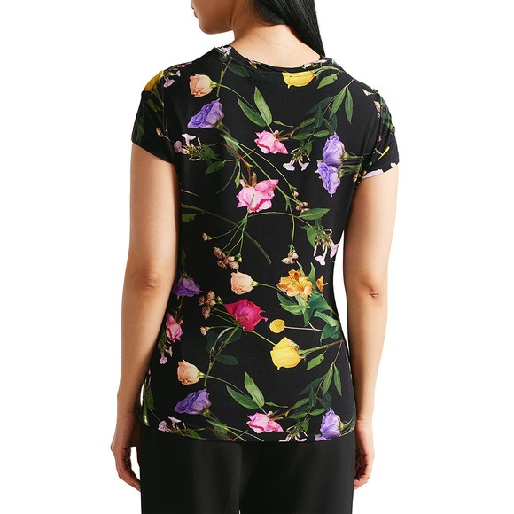 Ted Baker Womens Black Vikina Printed Fitted Tee #4