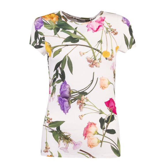 Ted Baker Womens White Vikina Printed Fitted Tee main image