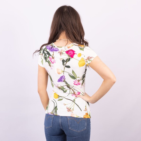 Ted Baker Womens White Vikina Printed Fitted Tee main image