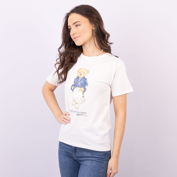 Polo Bear By Ralph Lauren Womens White Med Bear SS T-Shirt main image
