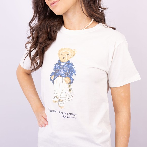Polo Bear By Ralph Lauren Womens White Med Bear SS T-Shirt main image
