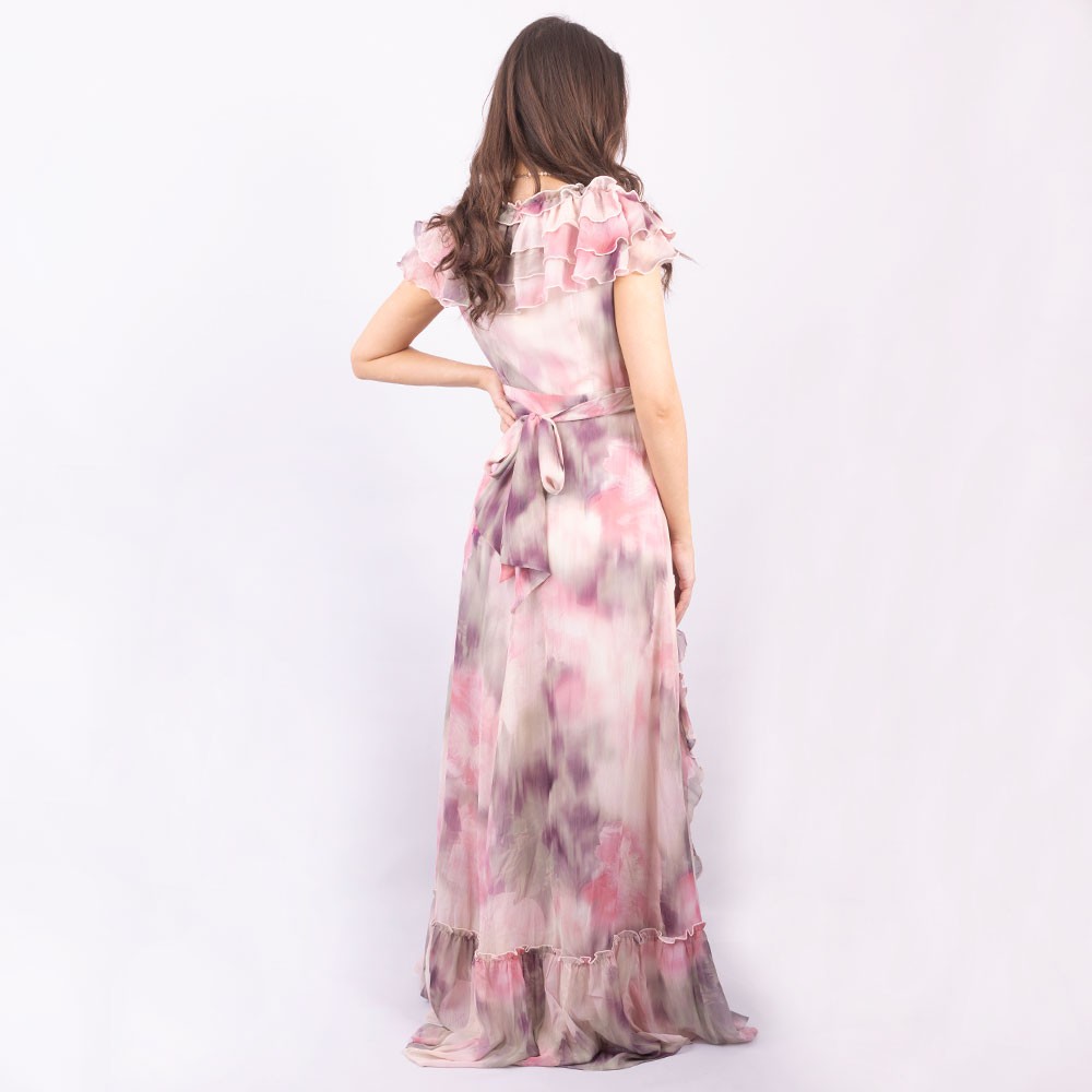 Ted Baker Ruched Sleeveless Mesh Maxi Dress