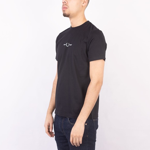 Fred Perry Mens Black Embroidered T-Shirt #3