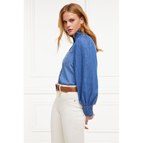 Holland Cooper Womens Blue Chloe Denim Shirt #3