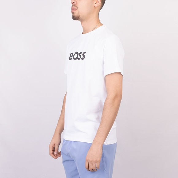 BOSS Bodywear Mens White Centre Logo Regular T Shirt main image