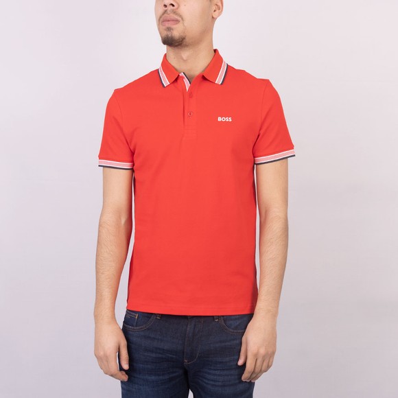 BOSS Mens Red Athleisure Paddy Polo Shirt main image