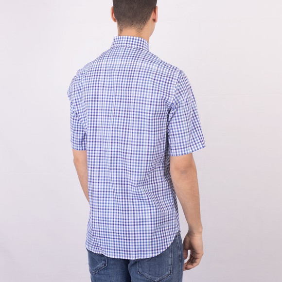 Paul & Shark Mens Blue Gingham Short Sleeve Shirt main image