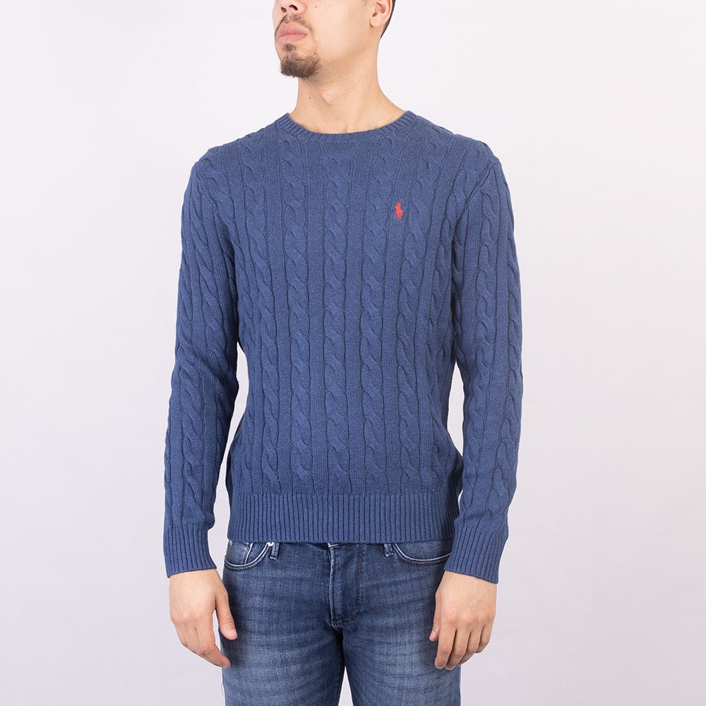 Polo Ralph Lauren Polo Ralph Lauren Electric blue cotton cable-knit jumper