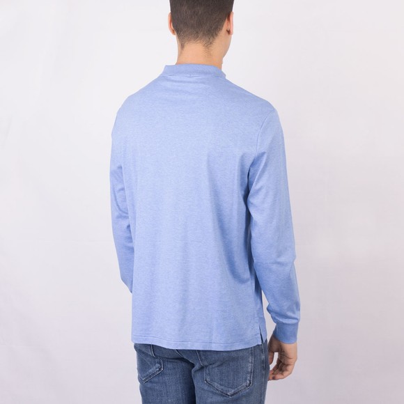 Polo Ralph Lauren Mens Blue Custom Slim Fit Pima Long Sleeve Polo Shirt #4