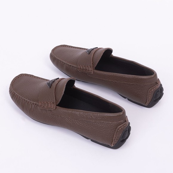 Emporio Armani Mens Brown X4B124 Leather Driving Shoe main image