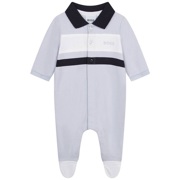BOSS BABY BOY PALE BLUE BABYGROW J53040