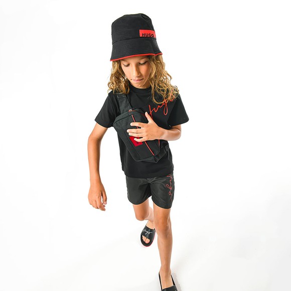 HUGO Boys Black Signature T Shirt #4