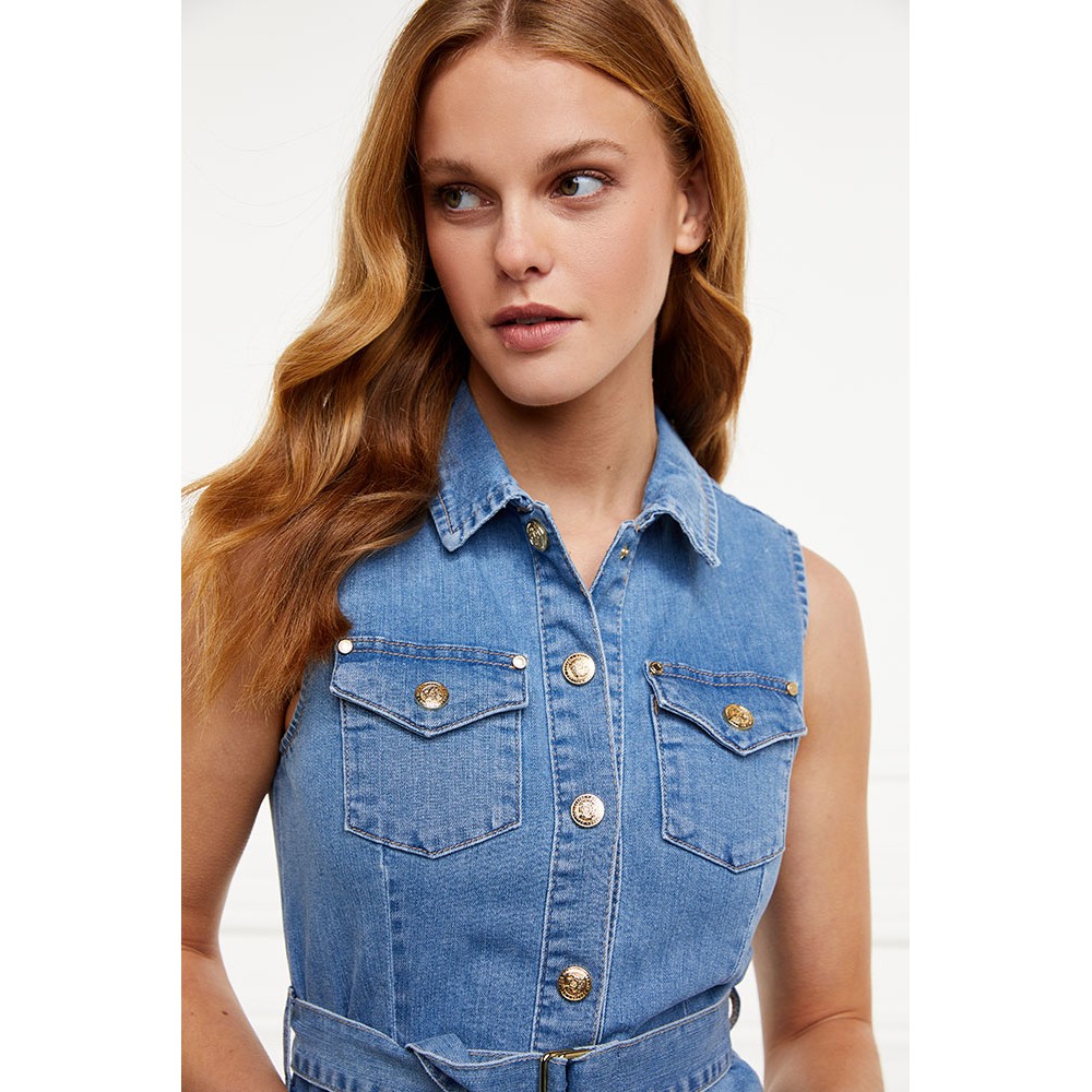 holland cooper denim dress Holland Cooper Blue Denim Shirt Dress