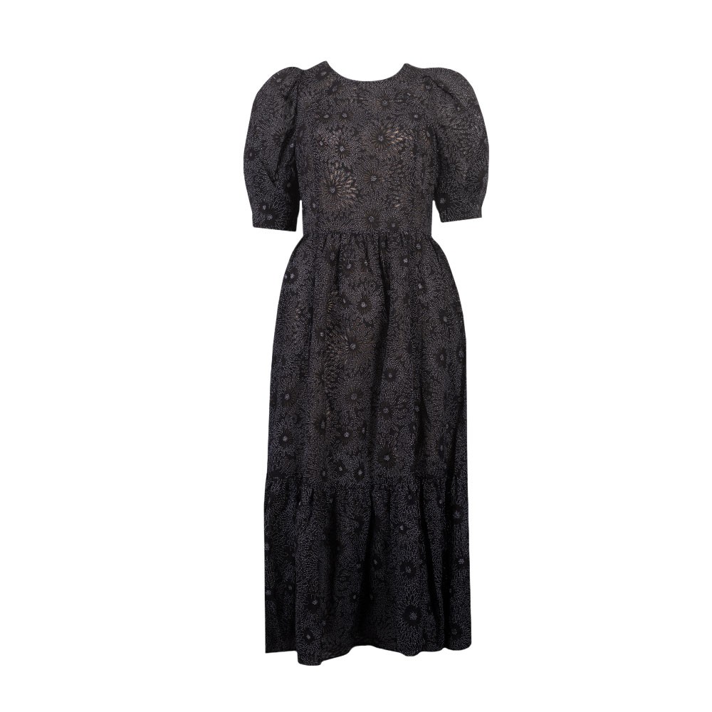 【TED BAKER】Meganie Puff Sleeve Tiered ワンピース ブラック TED BAKER】Meganie Puff Sleeve Tiered ワンピース ブラック