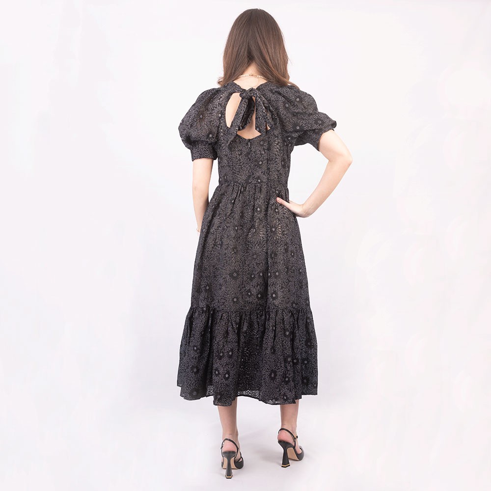 Ted Baker Meganie Puff Sleeve Tiered Midi Dress Oxygen Clothing