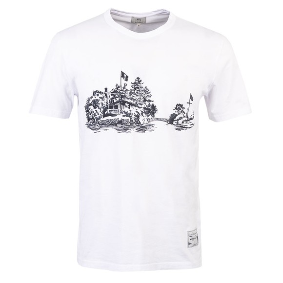 Woolrich Mens White Embro Zavikon T Shirt