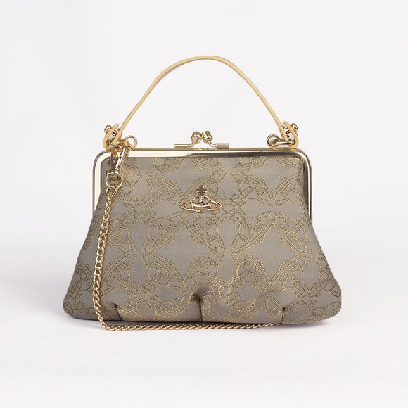 Vivienne Westwood Womens Grey Jacquard Granny Frame Purse #1