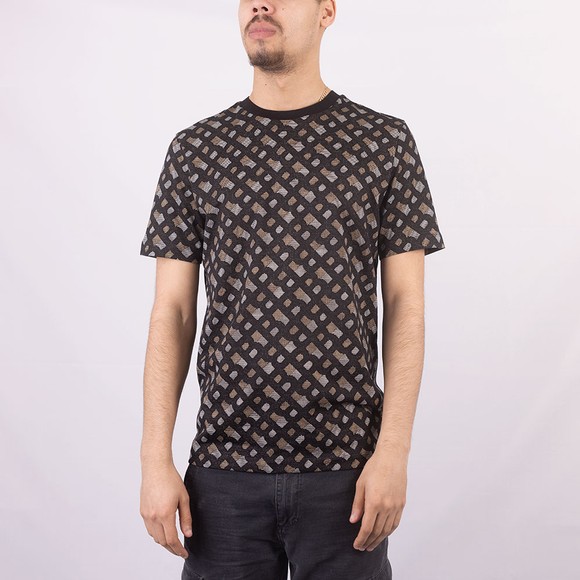 BOSS Mens Black Formal Tiburt 391 Monogram T Shirt #2