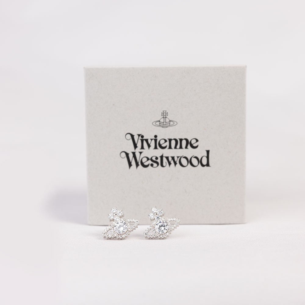Vivienne westwood valentina silver tone earrings Clearance
