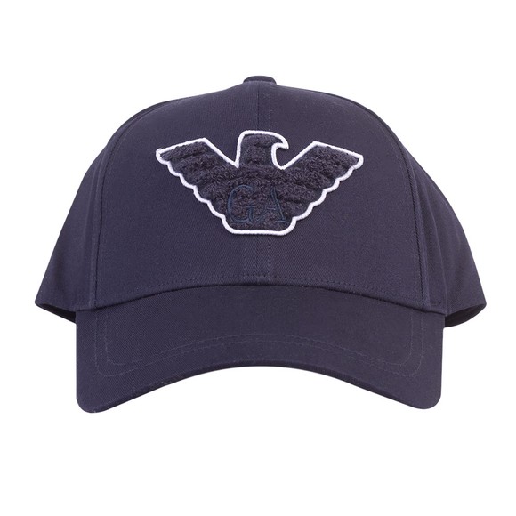 Emporio Armani Mens Blue Flock Eagle Logo Cap #1