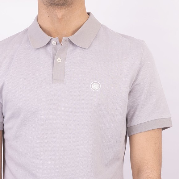 Pretty Green Mens Grey Herringbone Polo main image