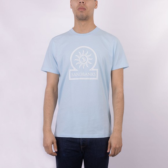 Sandbanks Mens Blue Oversized Logo Graphic T Shirt #2