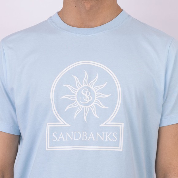 Sandbanks Mens Blue Oversized Logo Graphic T Shirt #3