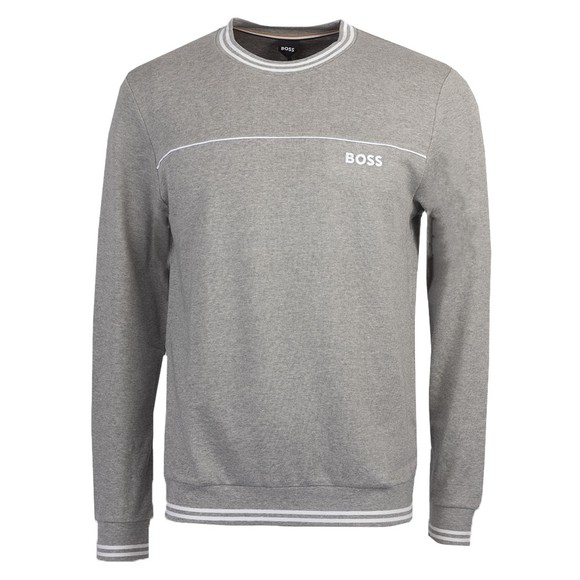 BOSS Mens Grey Twin Tipped Round Neck Sweatshirt main image