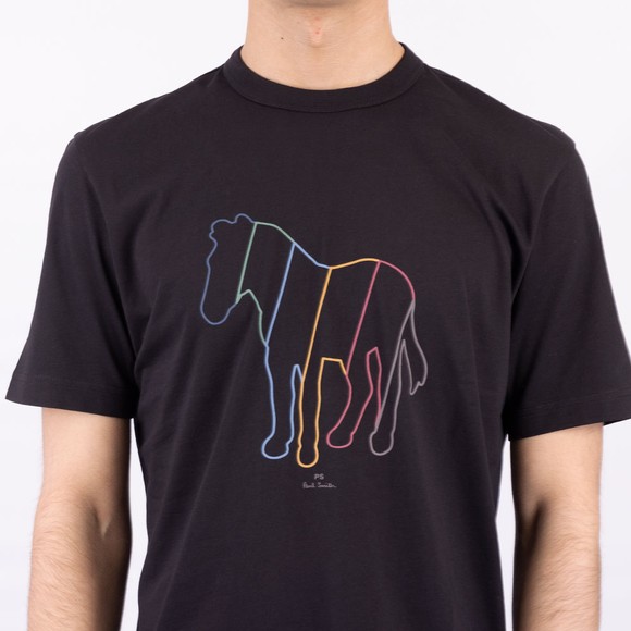 PS Paul Smith Mens Black Line Zebra T-Shirt main image