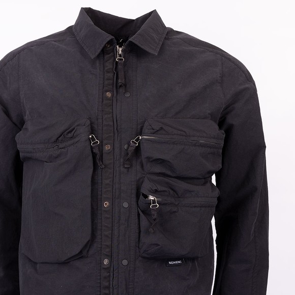 Nemen Mens Black Tats Zipped Parachute Overshirt #2