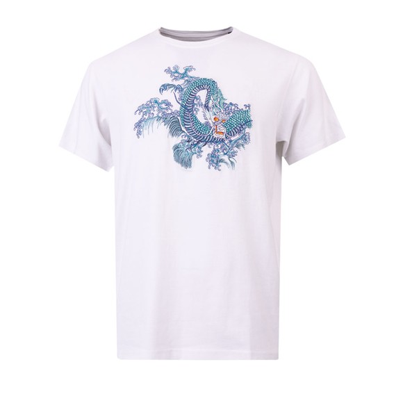 Maharishi Mens White Water Dragon Embroidered T Shirt main image