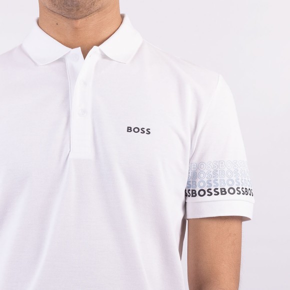 BOSS Mens White Athleisure Paddy 2 Polo Shirt #4