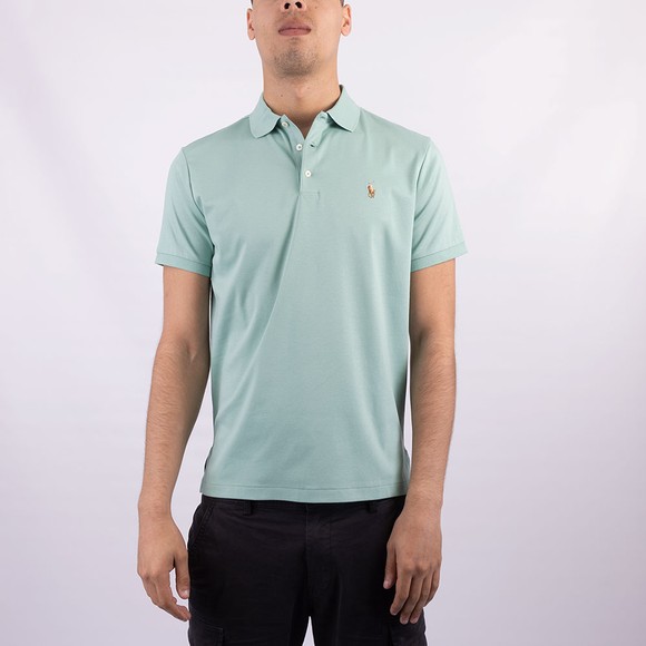 Polo Ralph Lauren Mens Green Custom Slim Fit Pima Polo Shirt #2