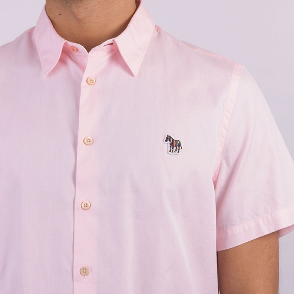 PS Paul Smith Mens Pink Casual SS Zebra Badge Shirt #4