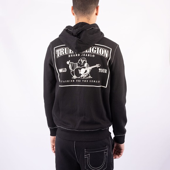 True Religion Mens Black Big T Zip Up Hoody main image