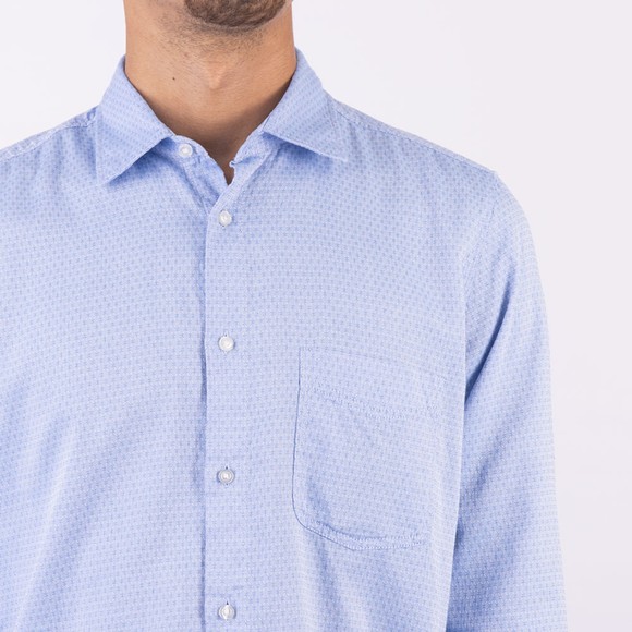 BOSS Mens Blue Casual Remiton Patterned Shirt #4