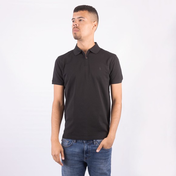 Polo Ralph Lauren Mens Black Mesh Zip Polo Shirt #2